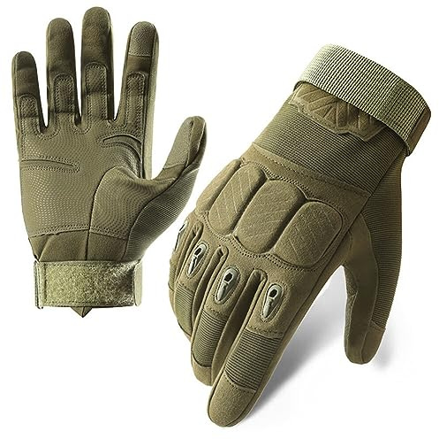 Surakey Guantes tácticos de dedo completo para hombre, guantes de moto con acolchado para bicicleta, airsoft, paintball, senderismo, escalada, ciclismo