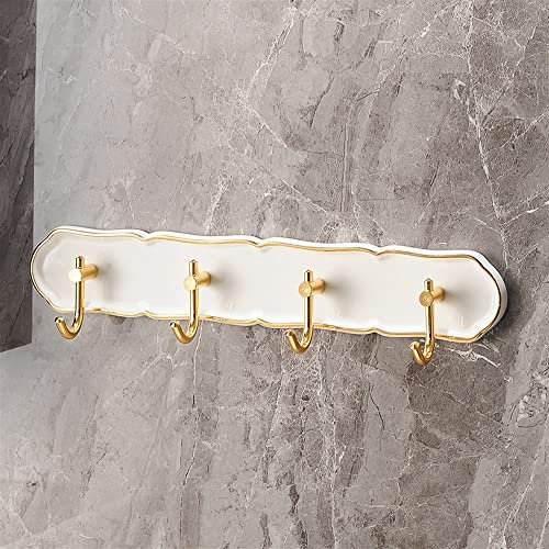 Wandgarderobe Leichter Luxus-Garderobenhaken, Badezimmer-Handtuchhalter aus starker Viskose, Kleiderbügel hinter der Tür, an der Wand montierter Aufbewahrungshaken Kleiderhakenleiste (Farbe: Weiß Phn