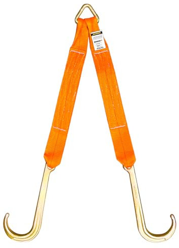 SENKEYFE 3 x 24 Orange V Strap Recovery Tow Strap with 15 J Hooks, 5400LBS Working Load Limit, Perfect for Heavy-Duty Recovery and Towing, Vehicle Compatible