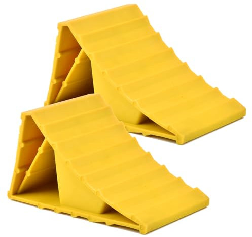 Unterlegkeile Auto 2 Stück Unterlegkeile Anhänger Unterlegkeile Wohnmobil Radkeile Kunststoff Radkeil Bremskeil für Pkw Radstopper Unterlegkeile für Autos Wheel Chocks Radvorleger Bremskeil Keile Kfz