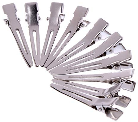 Lot de 10 pinces à cheveux plates en métal pour nœuds
