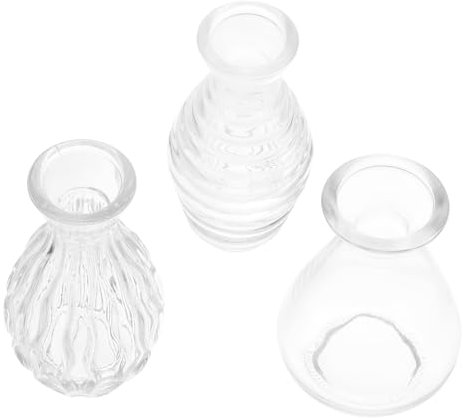 Cabilock 3piezas Botellas Difusoras De Vidrio Reutilizables con Boca Ancha Mini Jarrones Decorativos para Aceites Esenciales y Aromaterapia Casa Estilo Mixto