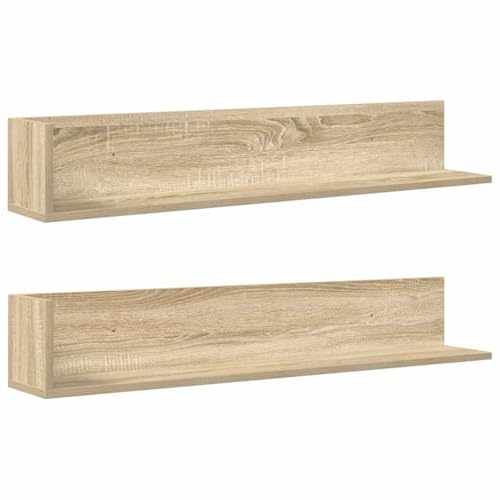 vidaXL Wandregale 2 STK. Sonoma-Eiche 100x16,5x16,5 cm Holzwerkstoff