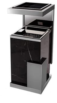ABNNHK Cubo de Basura para Exteriores, Cubo de Basura de mármol, vestíbulo de Hotel, Edificio de oficinas de Hotel, Acero Inoxidable, Vertical con Cubo de Basura Comercial para Exteriores