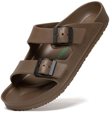 SAGUARO Eva tofflor herr dam halkfria tofflor 36–48 EU, Brun Clog, 40 EU