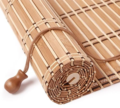 ZEEKYFOR Bambusrollos für Innenfenster, Rollos 60 cm/70 cm/80 cm/90 cm/100 cm/110 cm/120 cm/130 cm breit, für die Innen- und Außenterrasse,60x140cm