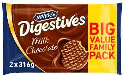 Biscotti digestivi al cioccolato al latte, confezione doppia, 2 x 316 g (confezione da 1), delizioso, gustoso e tortuoso, Assaggia la dolcezza in ogni boccone