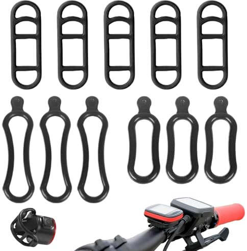 11 Stück Fahrradlicht Silikonband, Elastische Taschenlampe Gummiband, Fahrrad Silikon Lenker Halter, Fahrrad Befestigungs Bänder, für Rücklicht und Rennrad Licht, Kilometerzähler, Lautsprecher