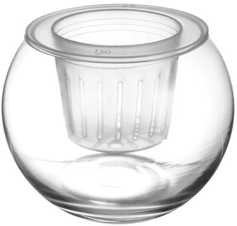 Sosoport Macetas Autorriego y Absorción De Agua Macetas Hidropónicas De Vidrio Transparente Cesta para Plantas para Decoración Casa y Oficina