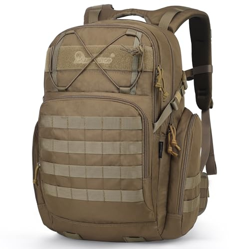 Mardingtop 28 L/40 L militär ryggsäck, vandringsryggsäckar, trekkingryggsäck, taktisk Molle-ryggsäck för camping, resor och vandring, kaki, 40L, Taktisk