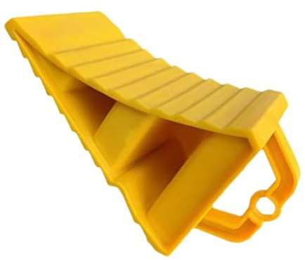 Cuña de rueda – Tapón antideslizante para neumáticos | Stospper de Whesel de coche | Calzo amarillo que ahorra espacio | Bloque de rueda portátil resistente al desgaste | Soporte de rampa de seguridad
