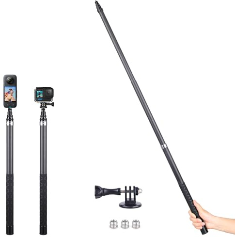 ARTCISE 270 cm Carbonfaser-Selfie-Stick, ER270 Langer Carbonfaser-Selfie-Stick Verlängerungsstange Monopod für Action-Kamera für GoPro Hero, für GoPro, für DJI Osmo Action, für Kamera