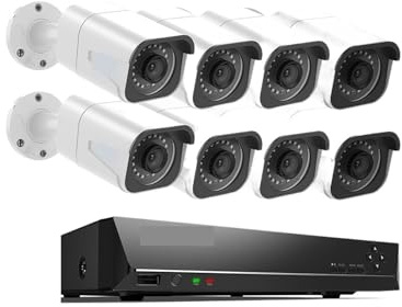 NGBFF Kit Videosorveglianza, Rilevamento Persone/Auto 16-800B8-A di telecamere Ultra HDD 4K 8MP 16 canali Poe NVR e 8 telecamere IP Poe Kit di sorveglianza Ooor