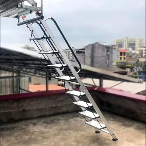 Escalera de emergencia para escape de incendios, escalera de ático plateada con ganchos para cabina, cámper, dormitorio, seguridad en el hogar y solución de escalada de incendios para balcón