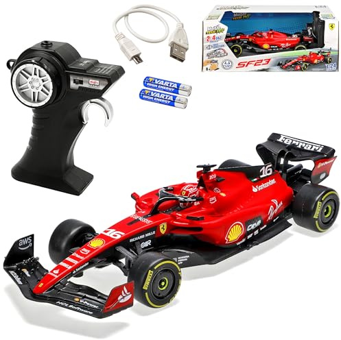 alles-meine.de GmbH Ferrari SF-23 Nr 16 Charles Leclerc Formel 1 Saison 2023 2.4 GHz RC Funkauto - inklusive Akku Batterien - sofort startklar 1/24 Modell Auto mit individiuellem..