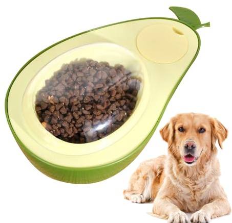 Puppy Feeding Bowl - 690ml Slow Feeding Double Bowl | Avocado Shape Anti Choking Pet Food Pot | Large Caliber Cat Food Utensils for Indoor Cats | Non Slip Feeder Dish for Puppies Kittens Pets Home Use