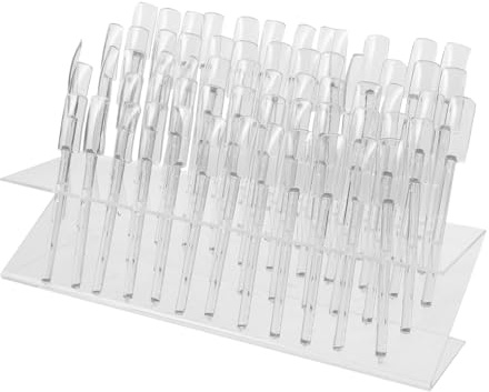 FIXOSHEE Présentoir Testeur de Vernis à Ongles 64 Emplacements Petit Format Forme Z Rangement Pratique pour Manucure Professionnelle Accessoires Nail Art