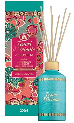 Tesori d'Oriente Duftstäbchen Ayurveda | Amla & Patchouli | 200 ml | Aromatische Duftstäbchen für bis zu 8 Wochen harmonischen Raumduft.