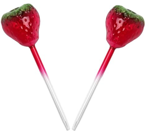 SHINEOFI Lot de 2 Globes d'Arrosage Automatique en Verre Forme Fraise Arroseurs pour Plantes d'Intérieur et d'Extérieur Système d'Irrigation à Remplissage Automatique pour Jardin et