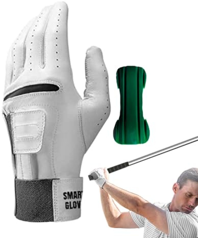 Generico Guanti da golf per uomo, guanti da golf per mancini e destrimani,Fermo per polso per guanti da da uomo in pelle 2 in 1 - Attrezzatura da in pelle da per principianti, professionisti e a