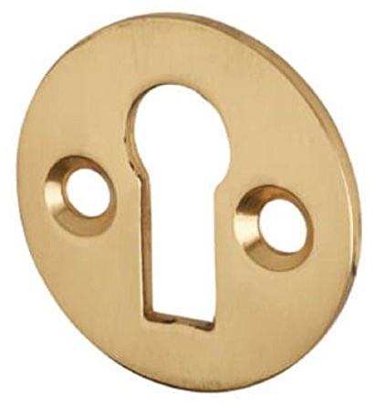 Rosace pour trou de serrure 32 mm avec vis, Laiton poli, 32mm