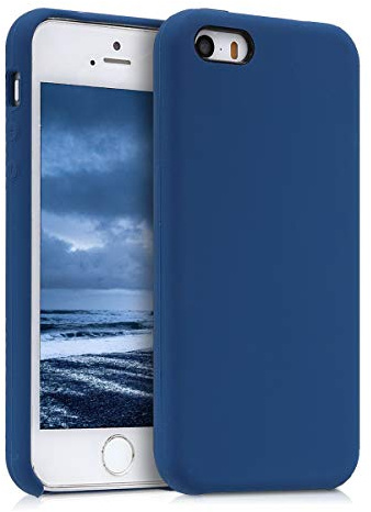 kwmobile Housse Compatible avec Apple iPhone SE (1.Gen 2016) / iPhone 5 / iPhone 5S Coque - Housse de téléphone Protection Souple en TPU Silicone - Bleu foncé