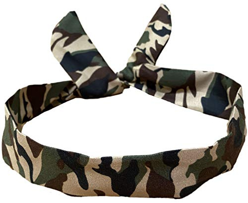 Camouflage-Haarband mit Draht, Vintage-Stil, für den Sommer oder Festivals.
