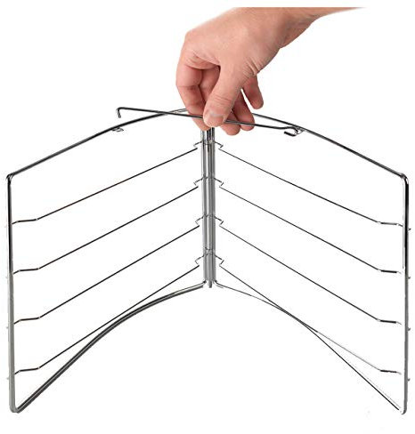 Grizzly Porta pizza, supporto chiudibile per un massimo di 4 teglie per pizza rotonde da 28 cm, portapizza per forno - per cuocere 4 pizze contemporaneamente