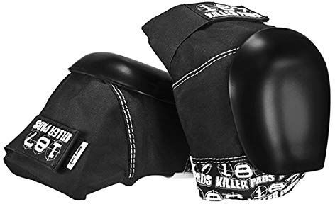 187 Rodillera Pro Negro/Blanco con Recap Negro (S)