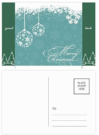 Weihnachts-Postkarten-Set mit Schneeflocken-Kugeln, 20 Stück