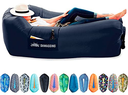 Chillbo Shwaggins Canapé Gonflable – Chaise Gonflable Cool, Facile à Installer, idéale pour Les équipements de randonnée, Les chaises de Plage et Les Festivals de Musique. (Bleu Roi)