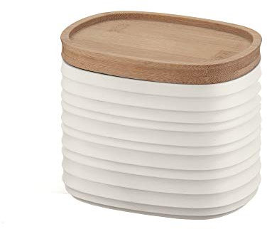 Guzzini - Tierra, Barattolo S con Coperchio, Realizzato con Materiali Riciclabili - Bianco Latte, 12.3 x 9.4 x h 11 cm | 500 CC - 181801156