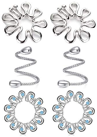 FECTAS Fake Brustwarzenpiercing Chirurgenstahl Kein Piercing Nippel Ring Clip Set mit Blume Faux Brustpiercing