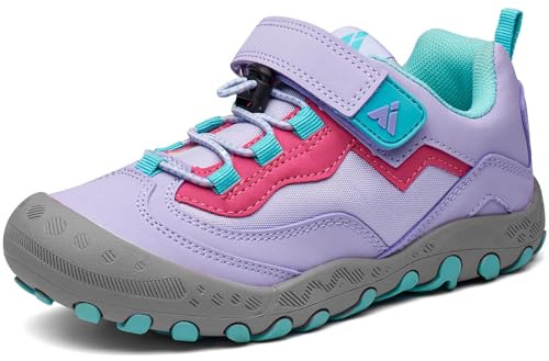 Mishansha vandringsskor för barn, pojkar, vandringsskor, flickor, ventilerande sneakers för utomhusbruk, storlek 24–38, Lila turkos, 30 EU