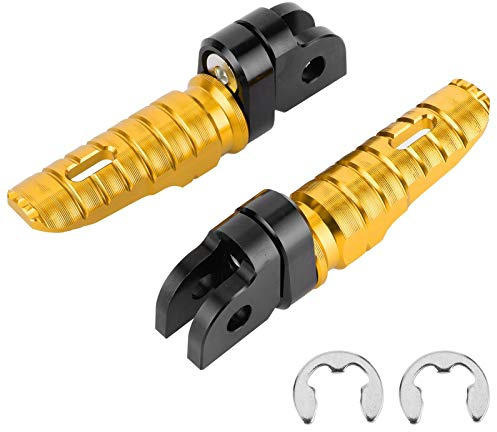 Fußrasten für Motorräder, vordere Motorradfußstützen vorne links rechts Paare passend für MT-03 MT-25 MT-07 MT-09 R3 XJ6(Golden)