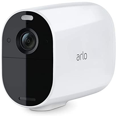 Arlo Essential 1 HD XL, Caméra de Surveillance WiFi Extérieure Sans Fil, Autonomie de 12 mois, Vision Nocturne en Couleur, Sirène, Audio Bidirectionnel, Essai Arlo Secure inclus, 1 Caméra Blanc