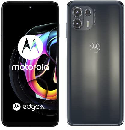 Motorola Moto Edge 20 Lite Smartphone Débloqué 5G (Ecran : 6,7 - 8 Go/128 Go - Double SIM - Android 10.0) Noir Version FR