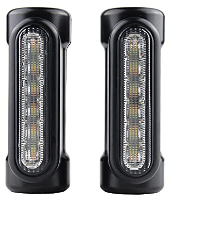 XIEJING Faro Moto，Fari Supplementari Switchback della Barra autostradale del Motociclo Che Guida la Luce Bianca con l'ambra a Turno per la Motocicletta Harley Touring Bikes Crash Bar (Color : Black)