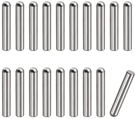 sourcing map 20 Stück Zylinderstifte 6x30mm Dübelstift 304 Edelstahl Rundkopf Holz Etagenbett Regalstifte Stützregale Befestigung Elemente