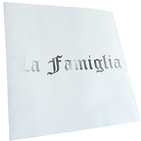 Kiwistar - Autoaufkleber - Chrom - 40x7cm La Famiglia - Heckscheibe Auto Aufkleber wetterfest für Kfz LKW Mofa Truck - Sticker außen selbstklebend Tuning Zubehör für Fenster Fahrzeug Scheibe