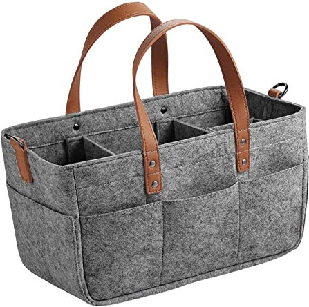 Wickeltasche Tragetasche Mumien-Make-up-Tasche Leichte Multi-Taschen Kinderzimmer-Aufbewahrungstasche Wochenendtasche Baby-Windel-Reisetasche Stilvoll, Dunkelgrau