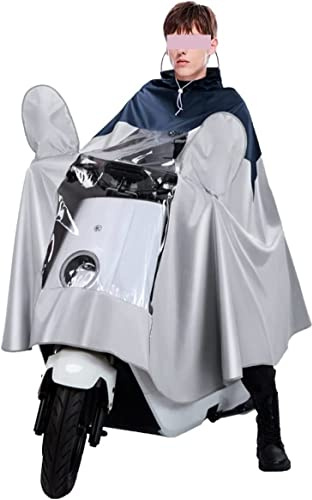 Hooded wheelchair rain cover,Bicycle poncho, Waterproof Cycling Raincoat, Hooded Rain Poncho, Windproof Unisex Rain Cape, for Bike, Ebike, Motorcycle, Mobility Scooter Dust Cover (Color : Gray, Size :