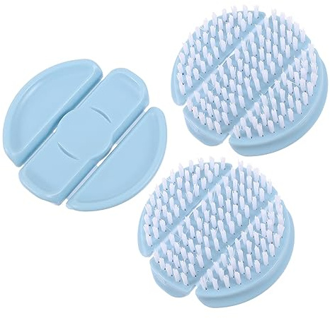 LIFKOME Lot De 3 Brosses à Récurer Légumes Fruits 3pcs Plastique Bleu Ergonomique Nettoyage La Cuisine Polyvalente