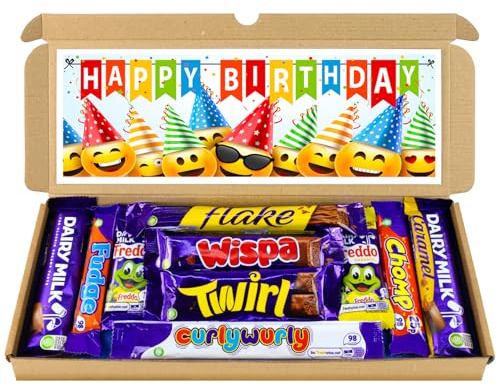 Birthday Chocolate Hamper, Letterbox Chocolate Gift Selection Box of 10 Fullsize Dairy Milk Chocolate bars, for 13th 16th 18th 21st Birthday Gifts For Kids