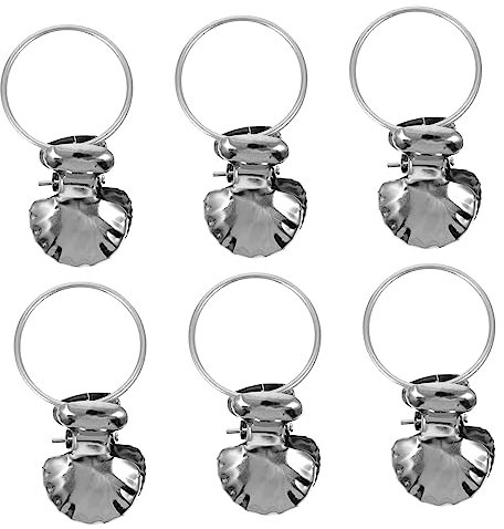 Cabilock 30pcs Shell Shower Curtain Hooks Stainless Steel Strong Load-Bearing Hooks for Bathroom and Bedroom