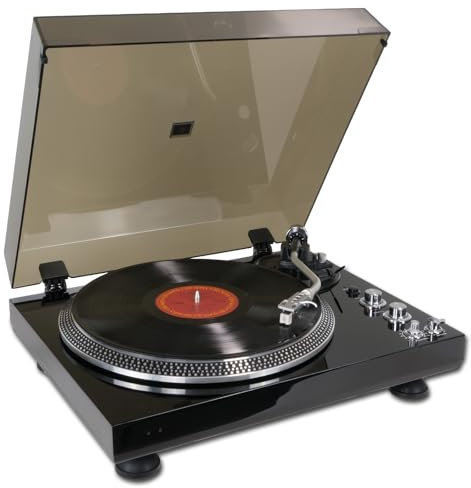 Giradischi vintage per dischi in vinile, giradischi con trasmissione a cinghia, pre amplificatore, 33 o 45 giri/min, RCA Line Lp lettori in vinile per suono, piatto in alluminio, noce