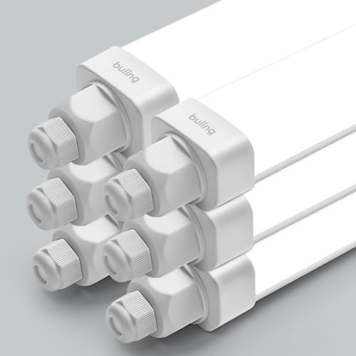 buling 6er Feuchtraumleuchte LED mit 150CM 45W 4500LM 4000K Neutralweiß LED Wannenleuchte, Verknüpfbar Kellerleuchte Werkstattlampe Wasserfest IP65 für Garage Balkon Keller Flur Treppe