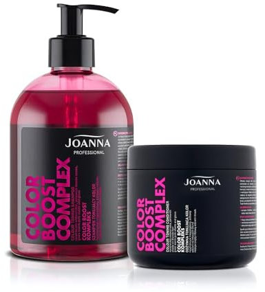 JOANNA Professional Color Boost Komplex - Shampoo und Haarspülung SET für Frauen - Farbverbessernde - Neutralisierung von Unerwünschten Gelbtönen - Rosa-Grau & warme Farbe Pink