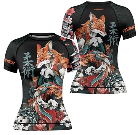 FORMONIES POD Women BJJ Short Sleeve Rash Guard BJJ Training Jiu Jitsu MMA Compression Shirt (US, Alpha, 2X-Large, Regular, Regular, V1)