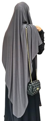 Yaqeen Jersey Khimar Langer Hijab für Muslima, Diamantschliff, Kopftuch, Lycra, Gebetskleid, muslimische Schals